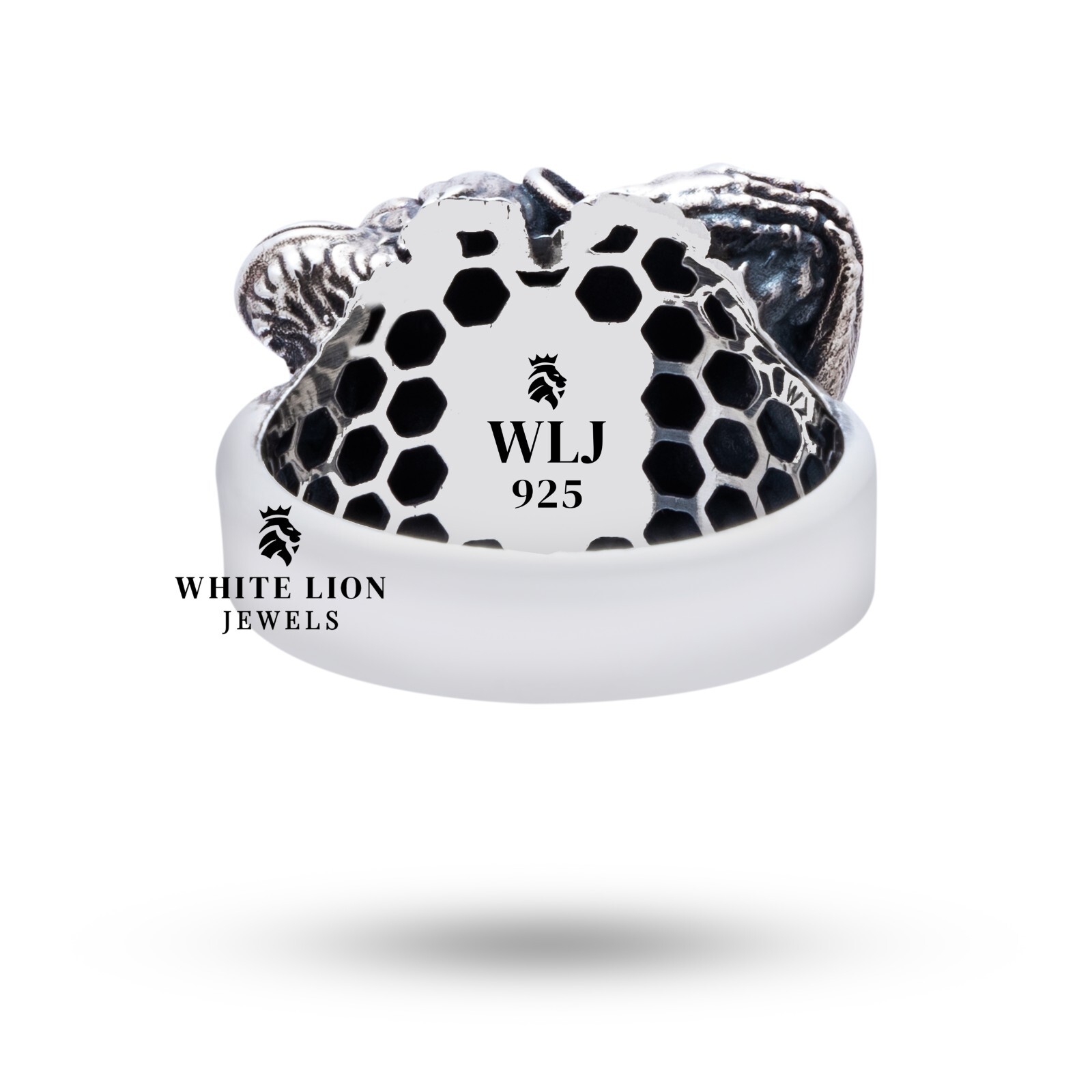 Three Wise Monkeys No Evil Speak Hear See 925 Silver Oxidized Men Biker Ring