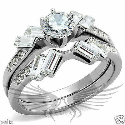 Brilliant 0.66Ct Round Cut Cubic Zircon CZ AAA Wedding Set 5 6 7 8 9 10 Tk1856