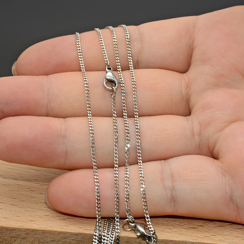 Curb Link Chain Necklace Stainless Steel Gold Color Making Jewelry 50PCS