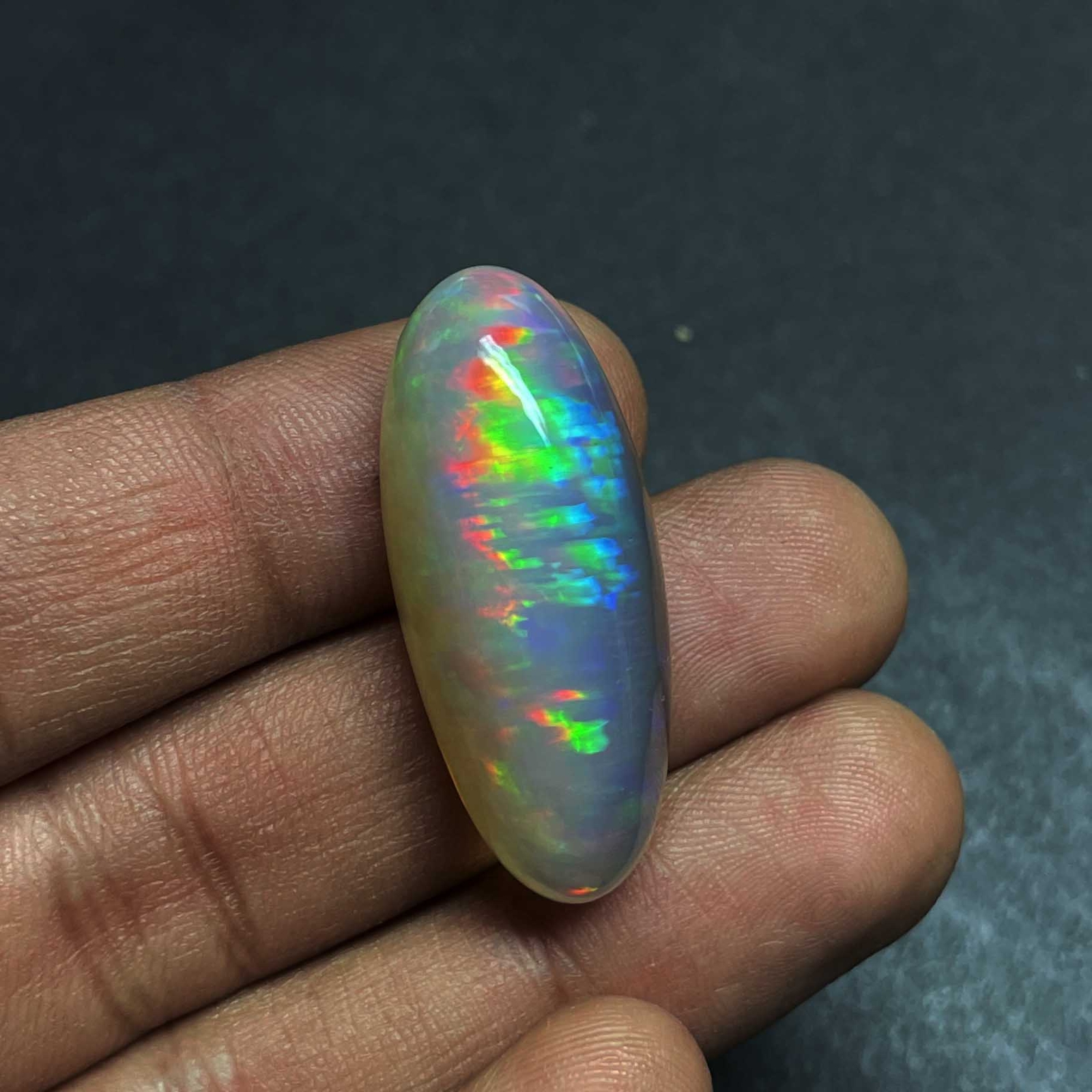 Natural Ethiopian Opal Oval Gemstone Cabochon 15*36 MM 32.45 CT