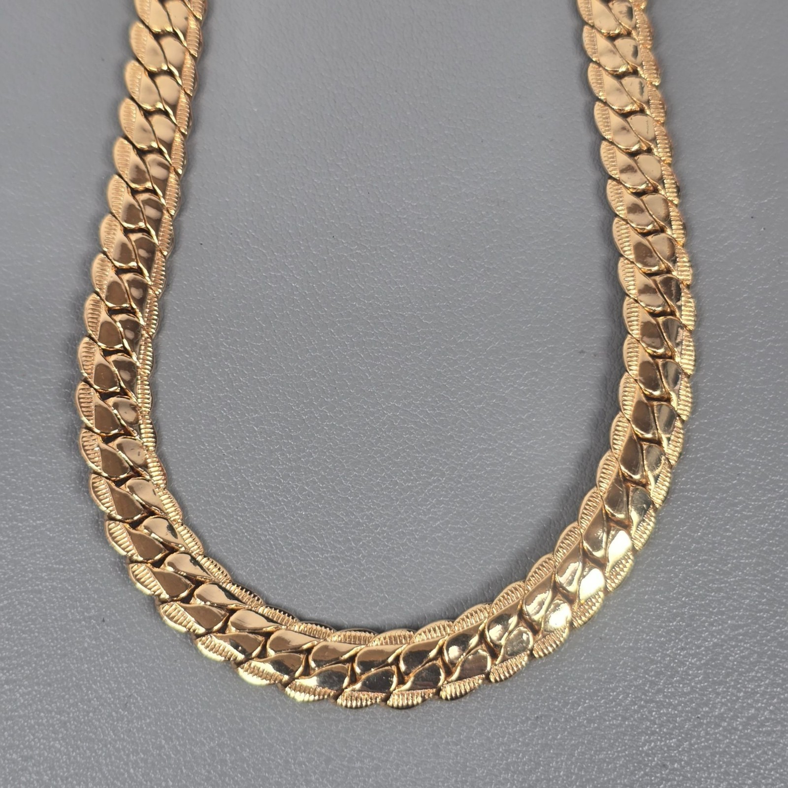 Cool 12K Gold-Plated Miami Cuban Chunky Curb Link Textured Chain Necklace 28″ U7