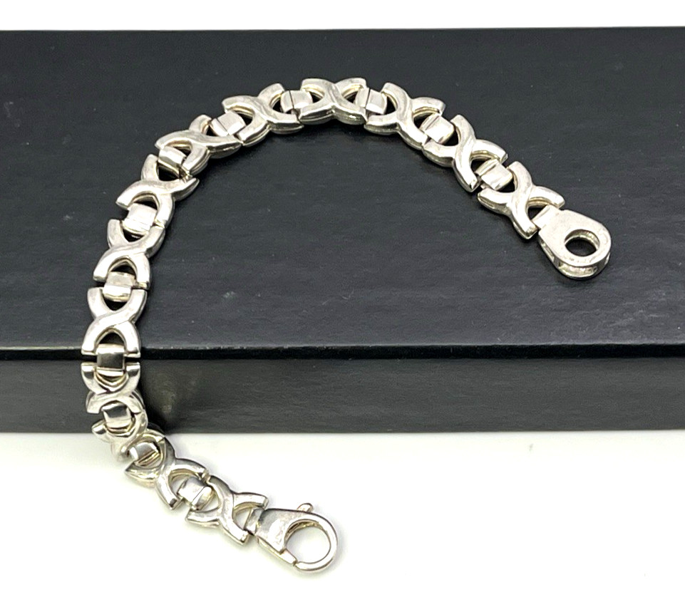 POSH X’s & O’s LOVE KISSES 6 in. ” BRACELET 925 Solid Sterling Silver ITALY Vtg