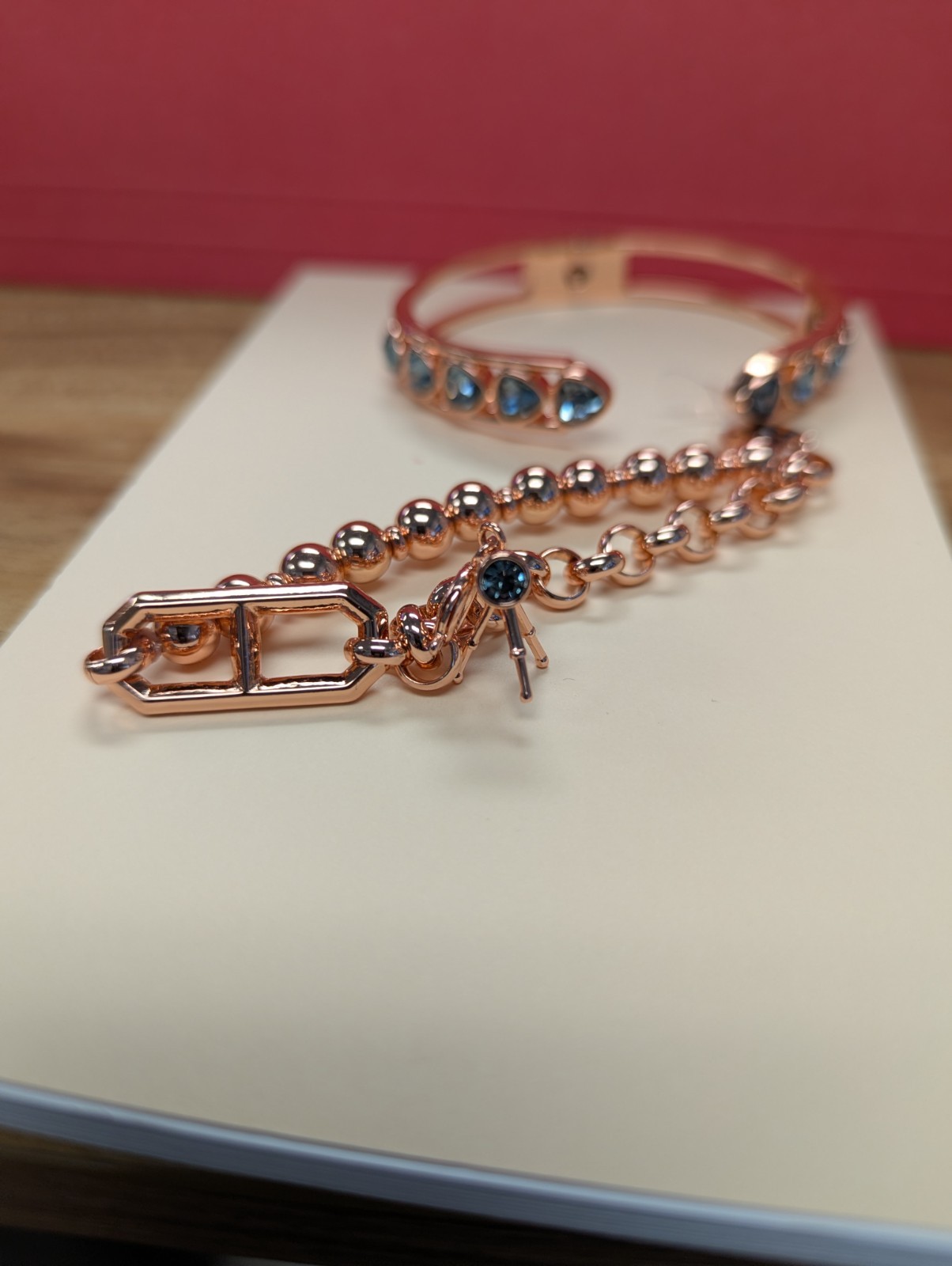 Stargazer Society Rose Gold Plated Blue Lab-Created Charm Bracelet ST58260