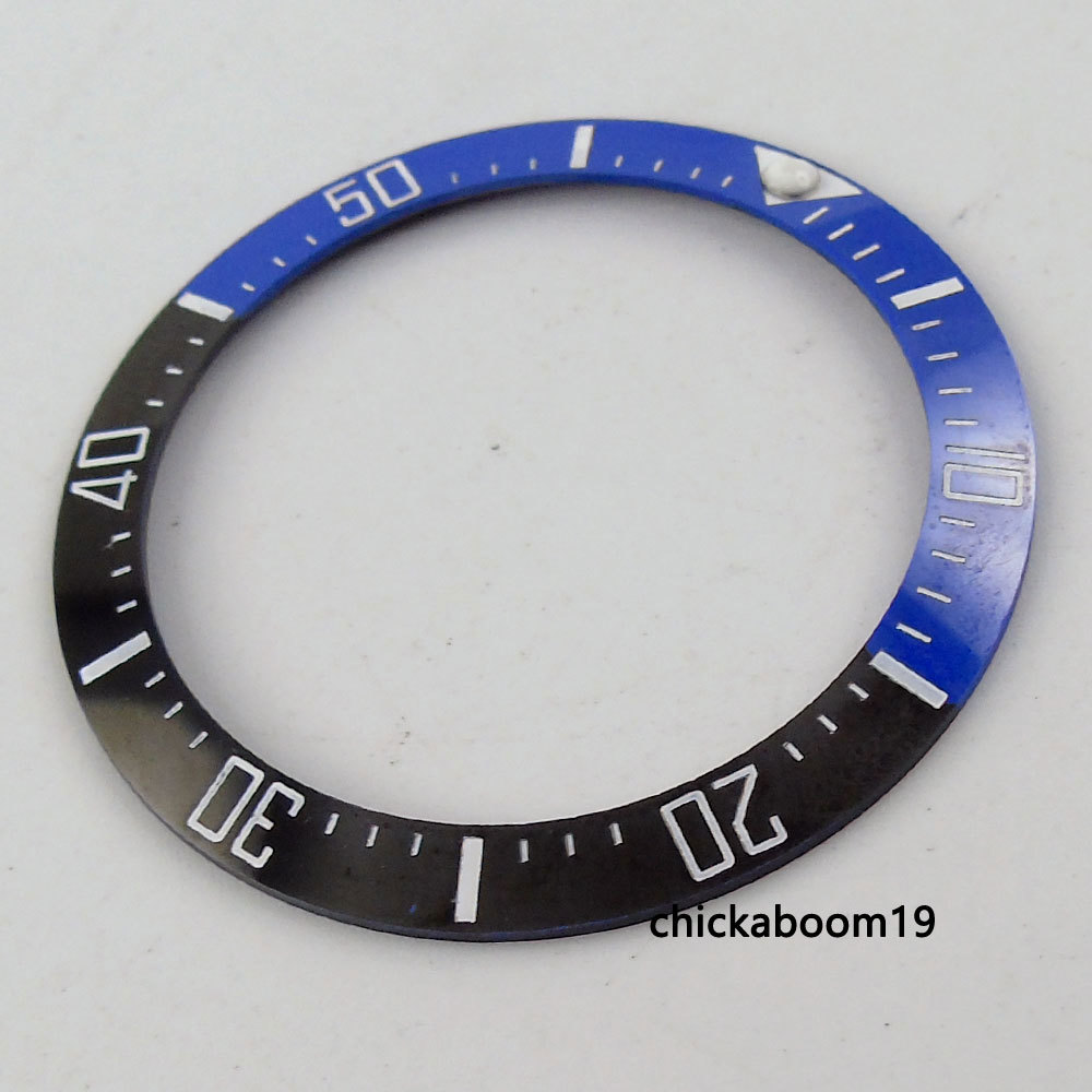 New 39.7mm black blue ceramic bezel white marks insert fit for SEA men’s watch