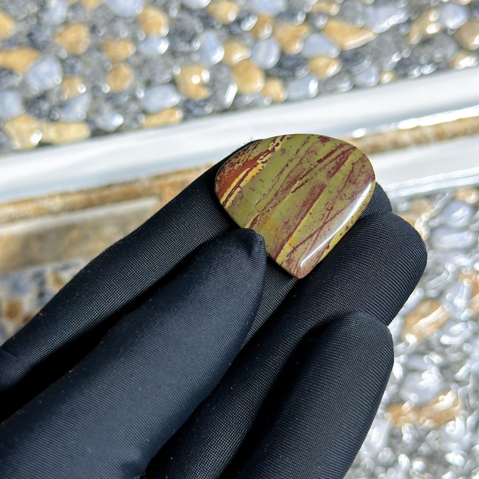Authentic Jasper A++ Grade, Pear Cabochon, High Polish Gemstone, 32x30x5MM