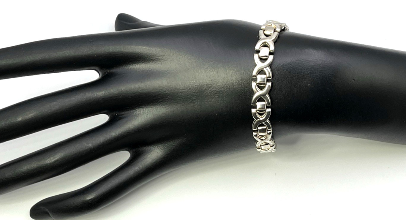 POSH X’s & O’s LOVE KISSES 6 in. ” BRACELET 925 Solid Sterling Silver ITALY Vtg