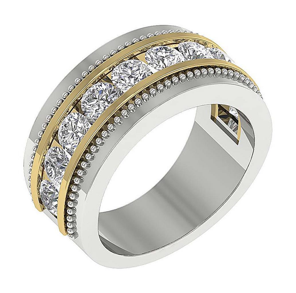 VS F 1.75 Carat Lab Grown Diamond Men’s Engagement Ring 10.00 MM 10K Yellow Gold
