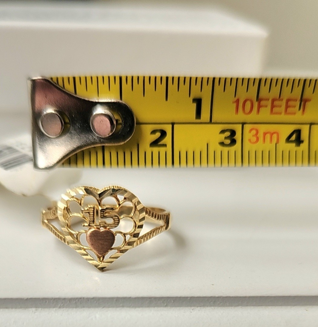 New With Tag 14 Kt Gold 15 Quincenera Ring Size 7