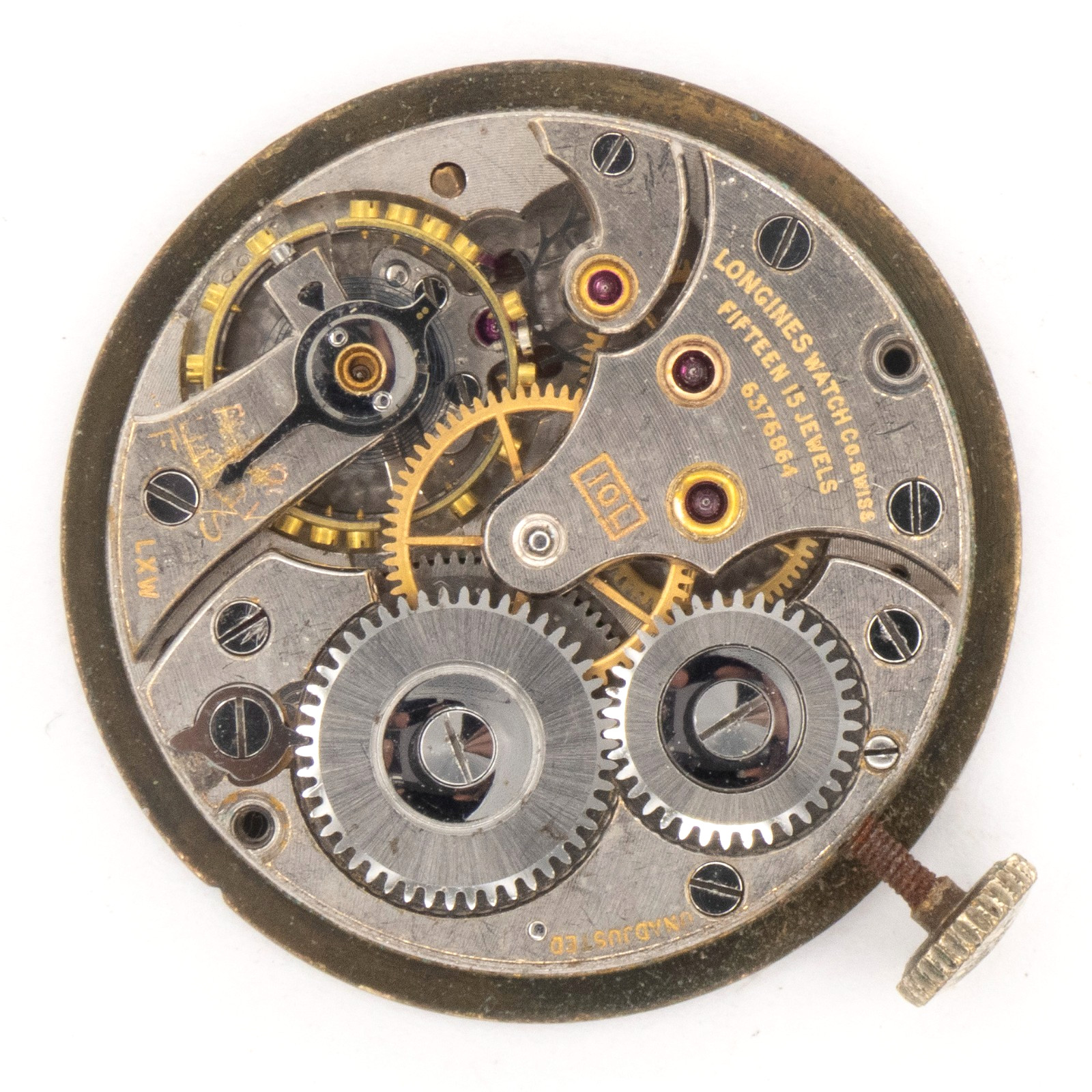 Vintage Longines Caliber 10L 15-Jewel Wristwatch Movement