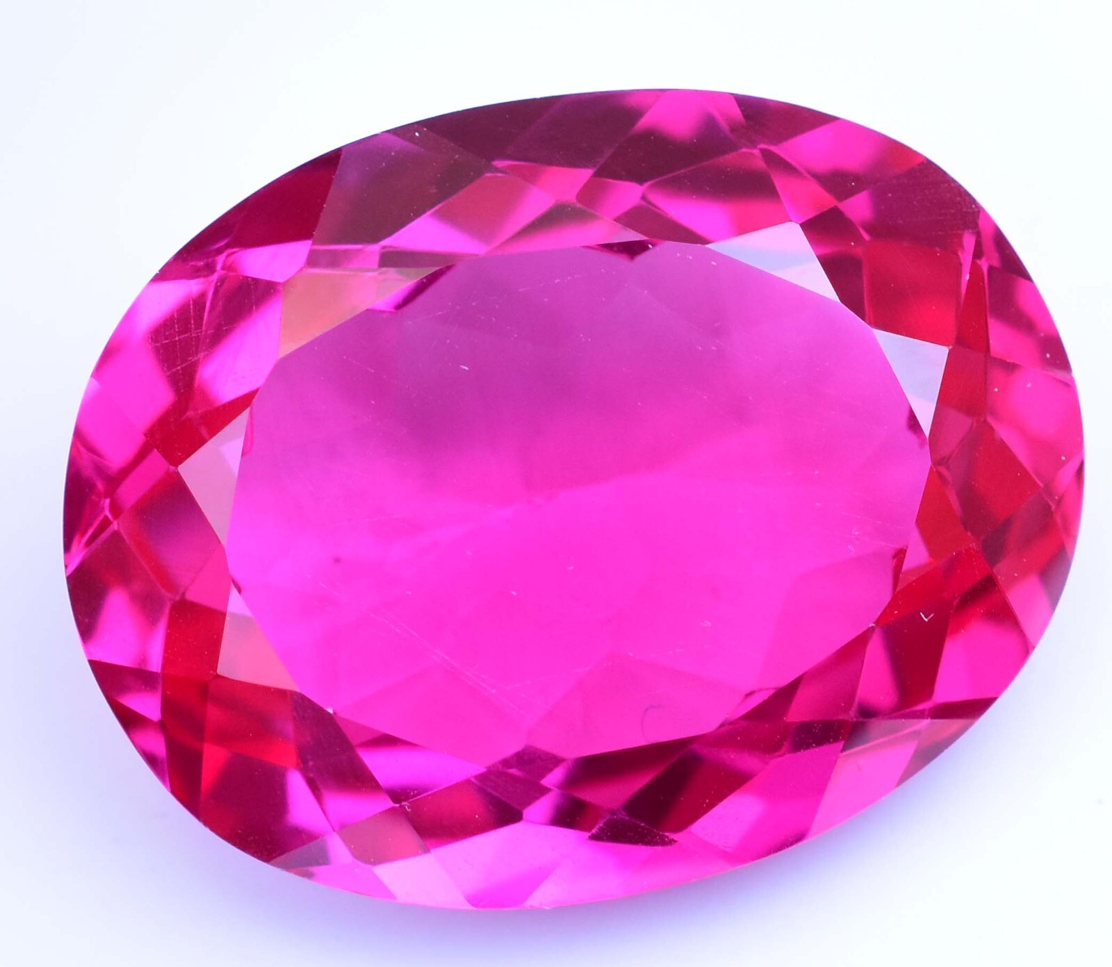 80.85 Ct Natural Flawless Mogok Pink-Red Ruby Certified Oval Cut Loose Gemstone