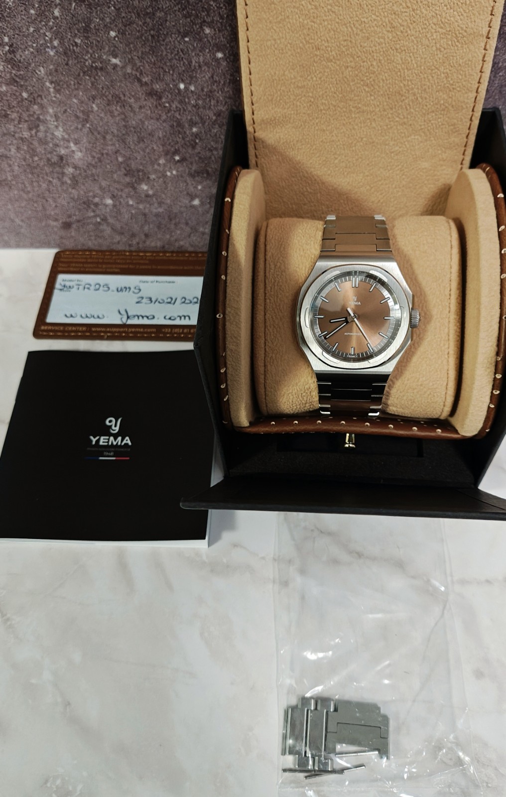Yema Urban Traveller Automatic Brown Dial 39mm Full Set
