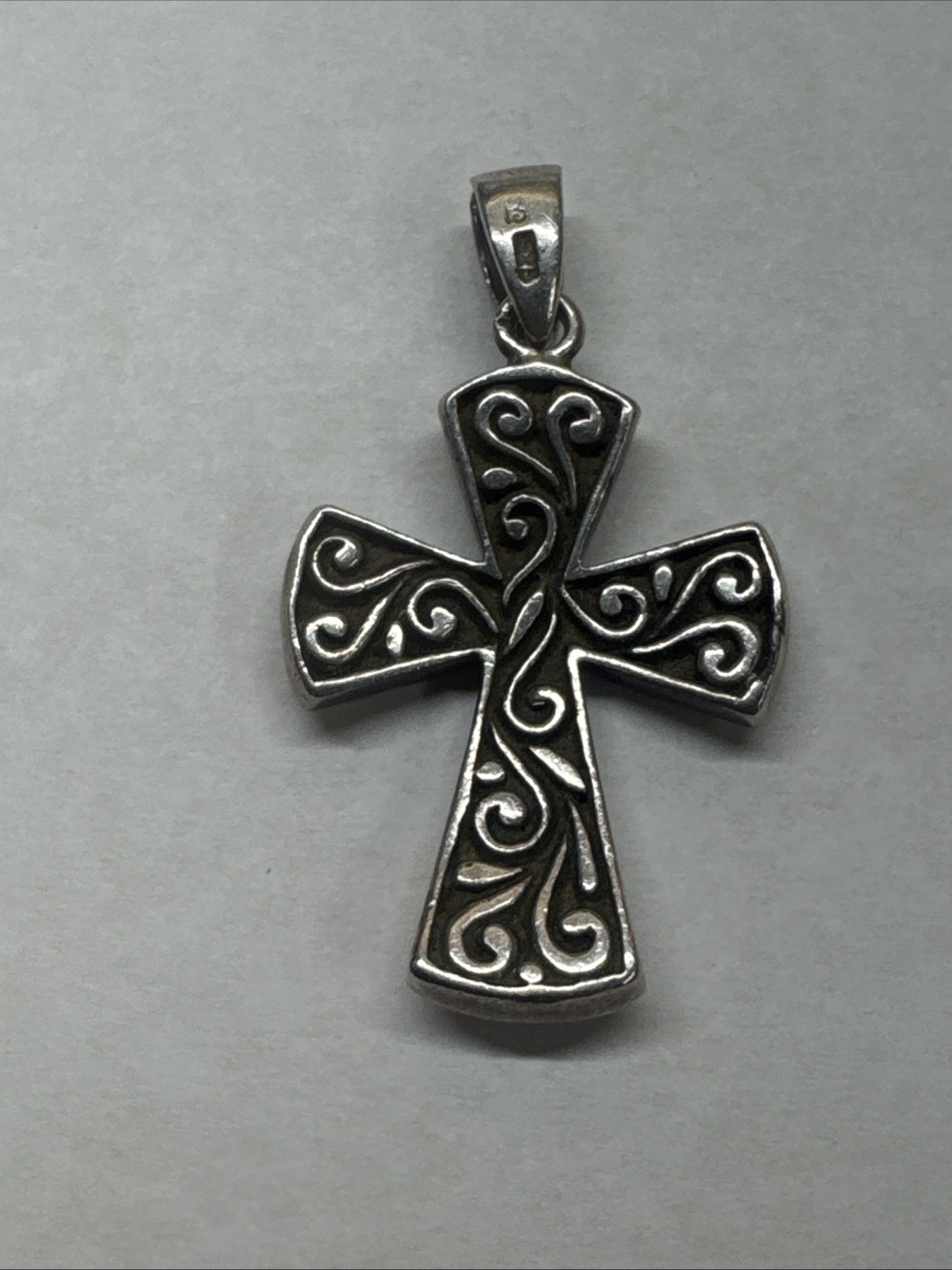 Ankh Genuine Pink and Blue Mother of Pearl Cross 925 Sterling Silver Pendant