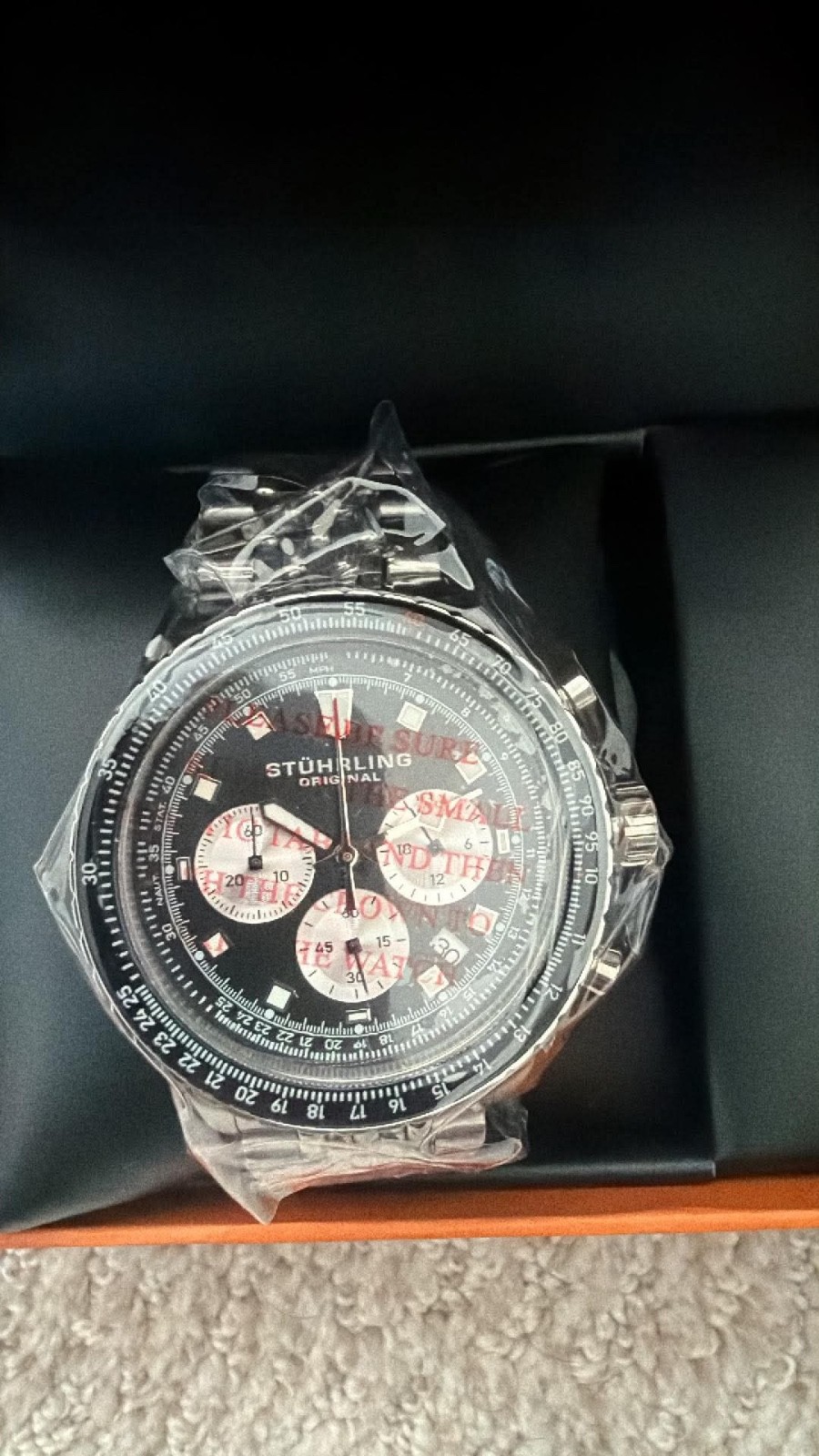 Stuhrling Japanese Chronograph RaceWay 1010 44mm Stainless Steel Quartz Watch