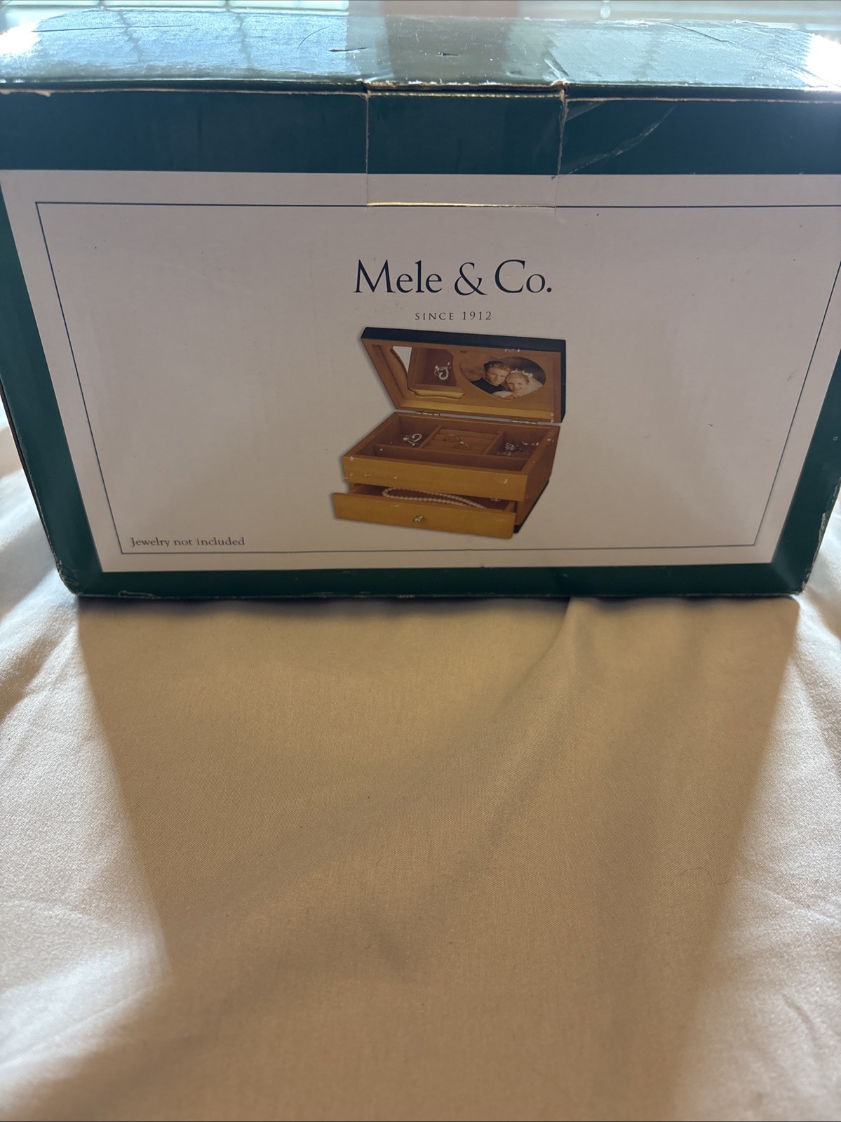 Mele & Co. Madison Burke Designs Walnut Composite Wood Jewelry Box 12x10x5