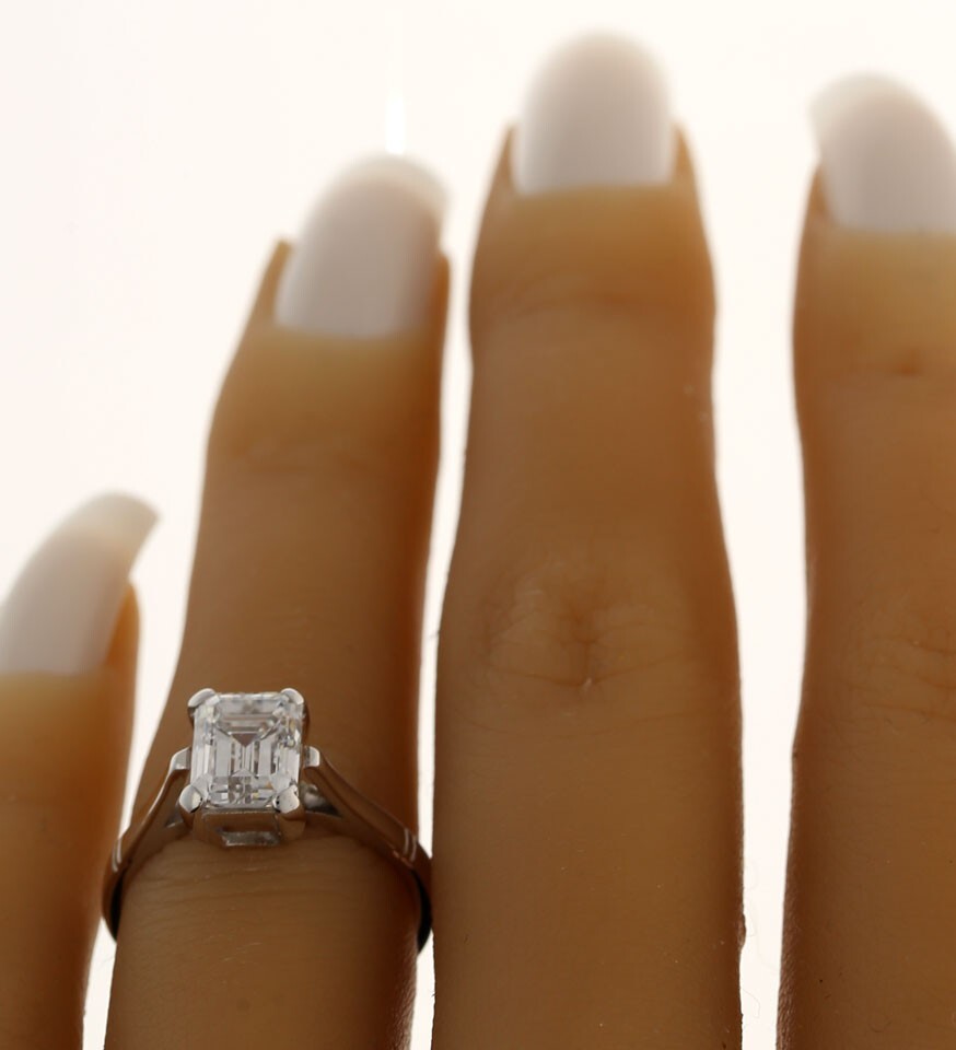 1.75CT Emerald Cut Diamond Solitaire Engagement Ring White Gold 5 1/4