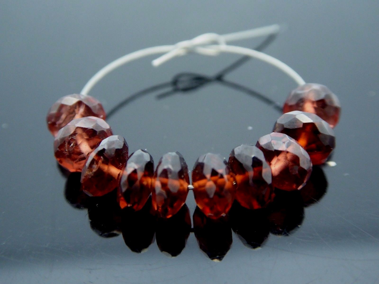 Natural Red Garnet Fancy Cut Faceted Rondelle Gemstone High Quality Beads 10 Pc.