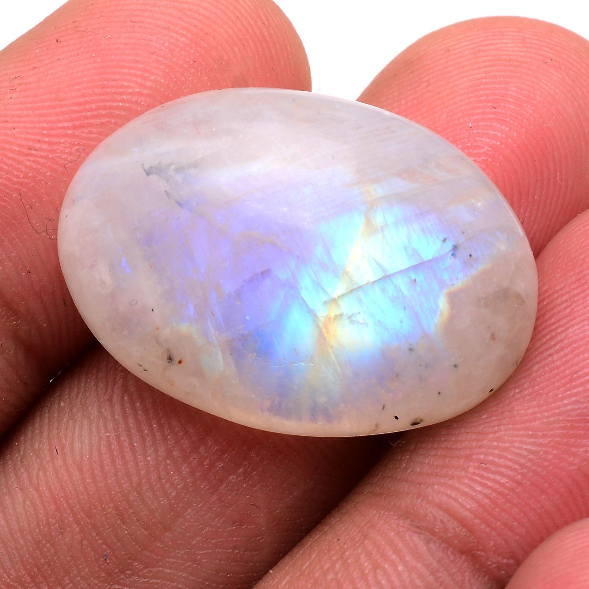 36.00 Cts Natural Rainbow Moonstone 27mmx19mm Pendant Size Cabochon Gemstone