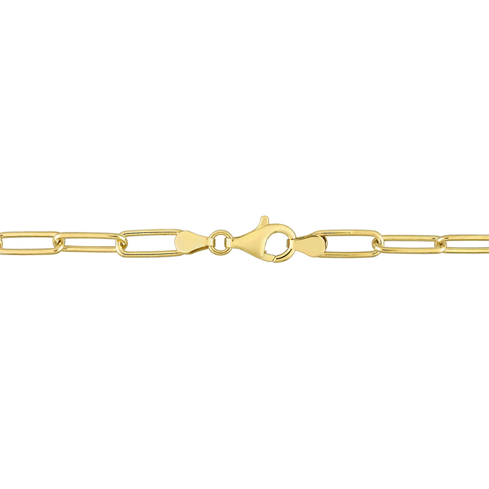 Amour Yellow Plated Silver 5mm Polished Paperclip Chain Necklace – 32 in.