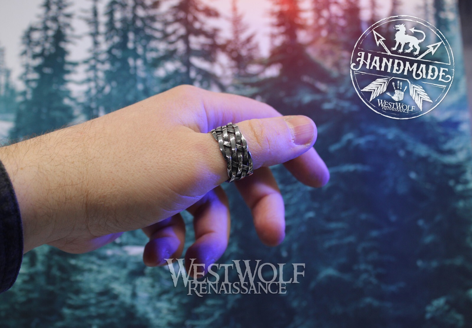 Viking Basketweave Ring – Beard or Hair Bead – US Sizes 7/8/9/10/11/12/13 – Celt