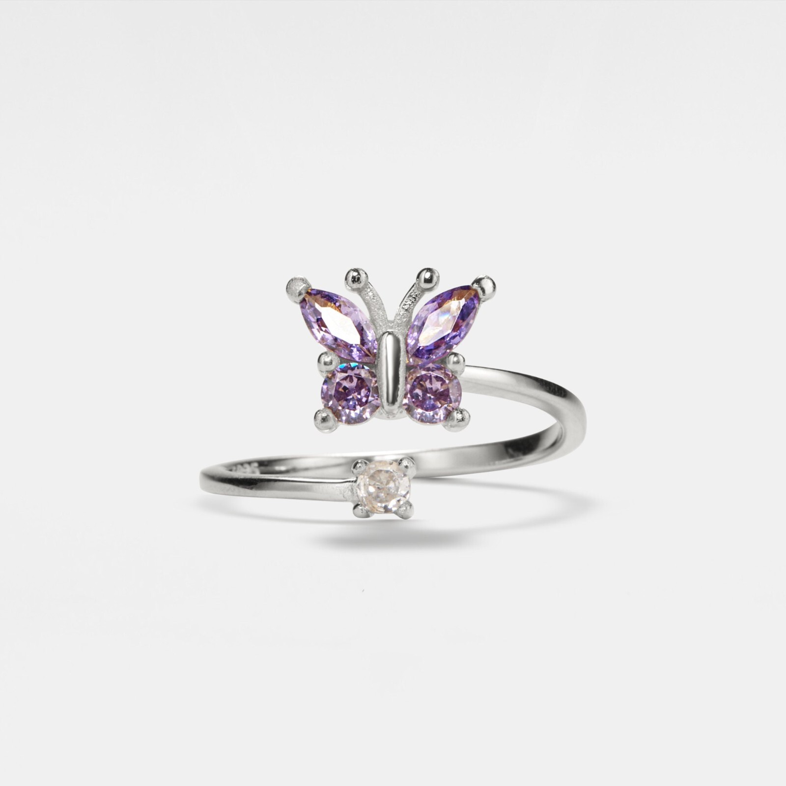 Butterfly Anxiety Fidget Spinner Ring in 925 Sterling Silver