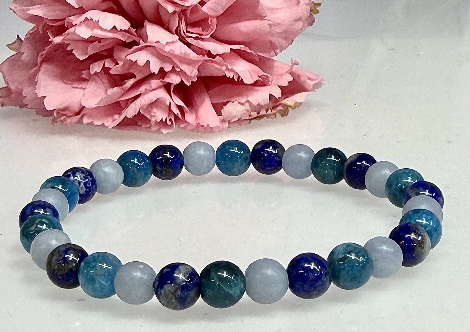 Wholesale 6 Pcs Natural Mix Crystal 6mm 7.5” Stretch Bracelet