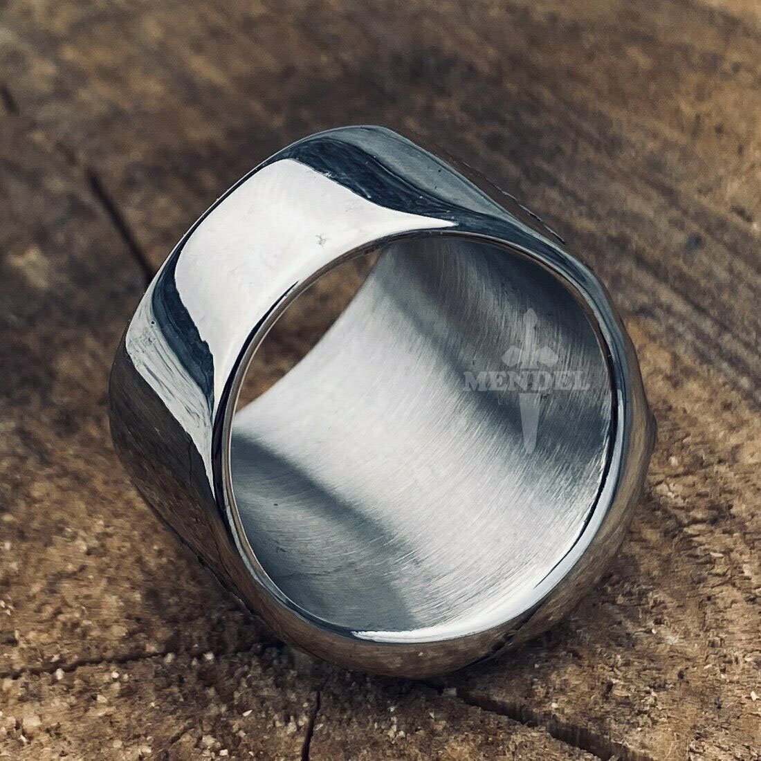 MENDEL Mens Stainless Steel Owl Bird Wide Band Ring For Men Jewelry Size 7-15