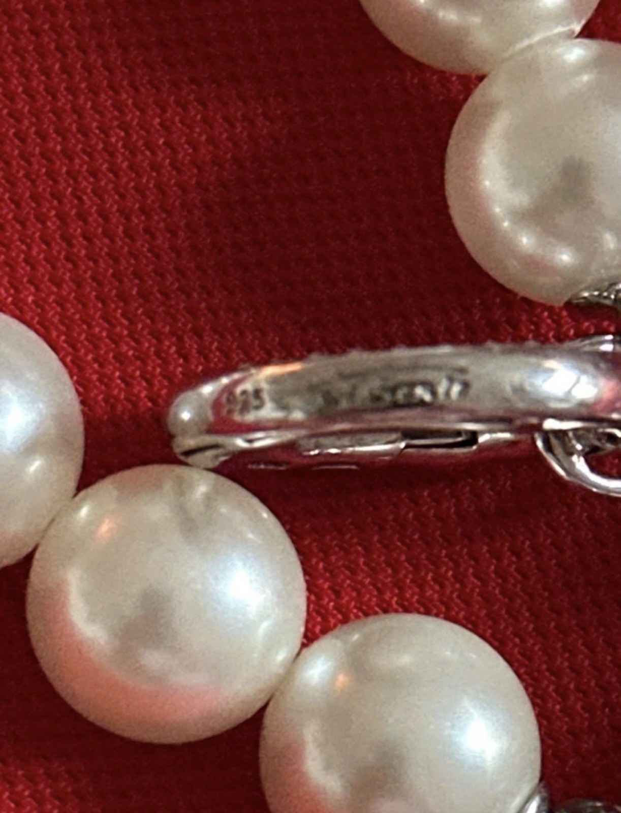Ti Sento Milano pearl jewelry set sterling silver bracelet & drop earrings pavé