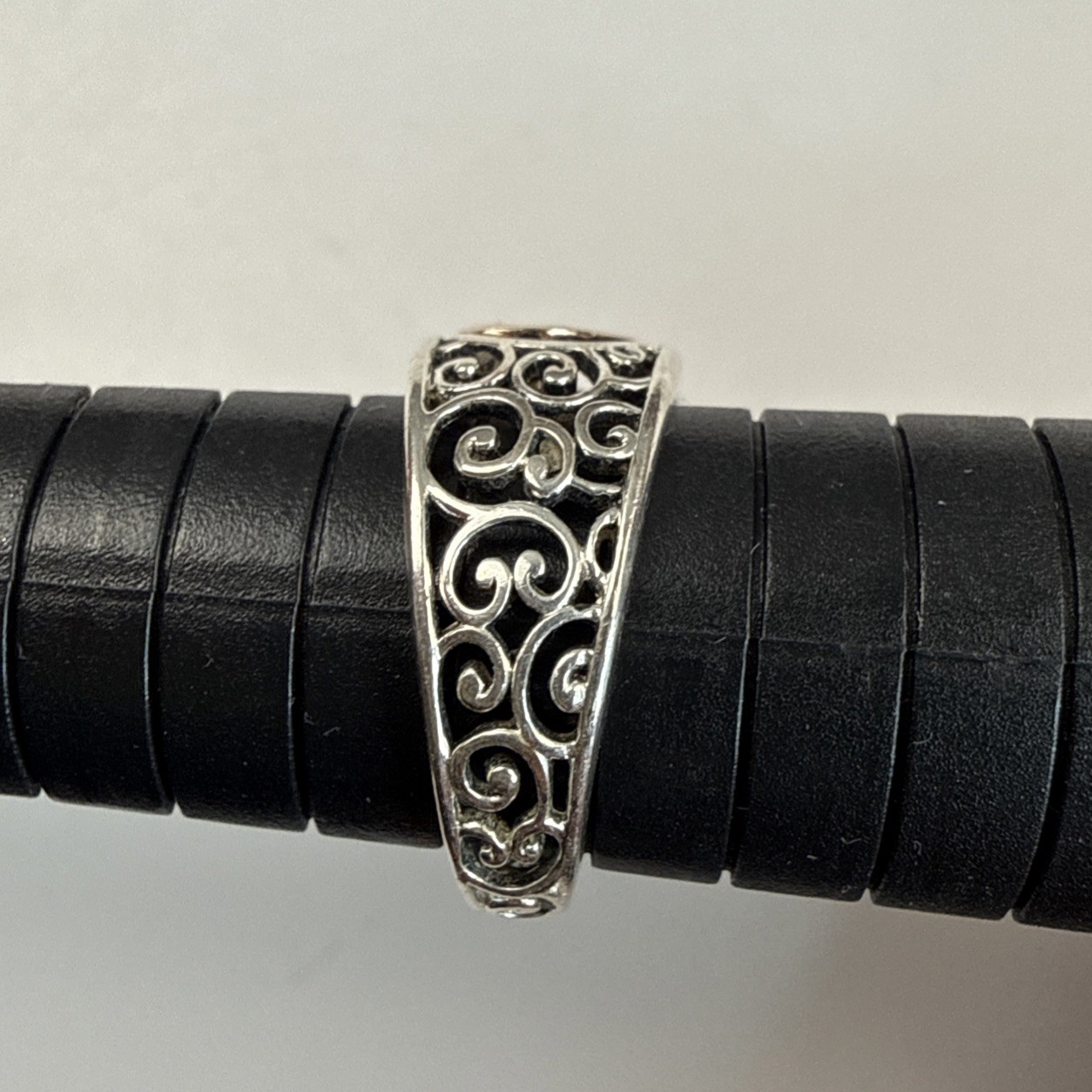 LA GEM & JEWELRY 925 Sterling Silver Double Heart Rose Gold PL Ring Sz 7 – 2.56g