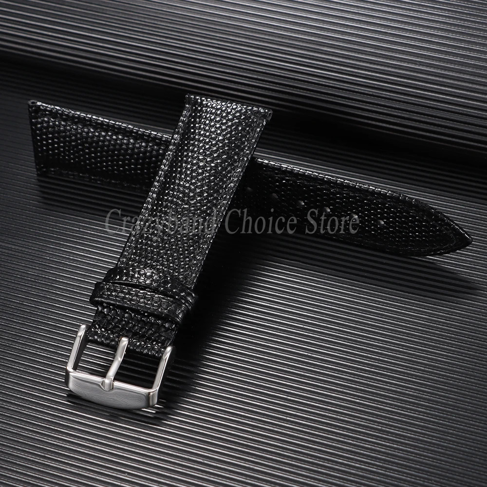 14mm-22mm Leather Watch Strap Stainless Steel Clasp Universal Bracelet For Tudor