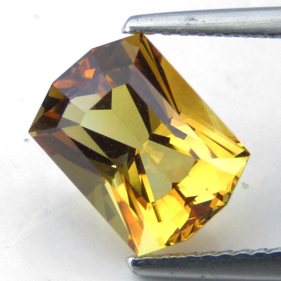3.38Cts Natural Fantastic Fancy Radiant Cut Citrine 9.5mm Loose Gemstone