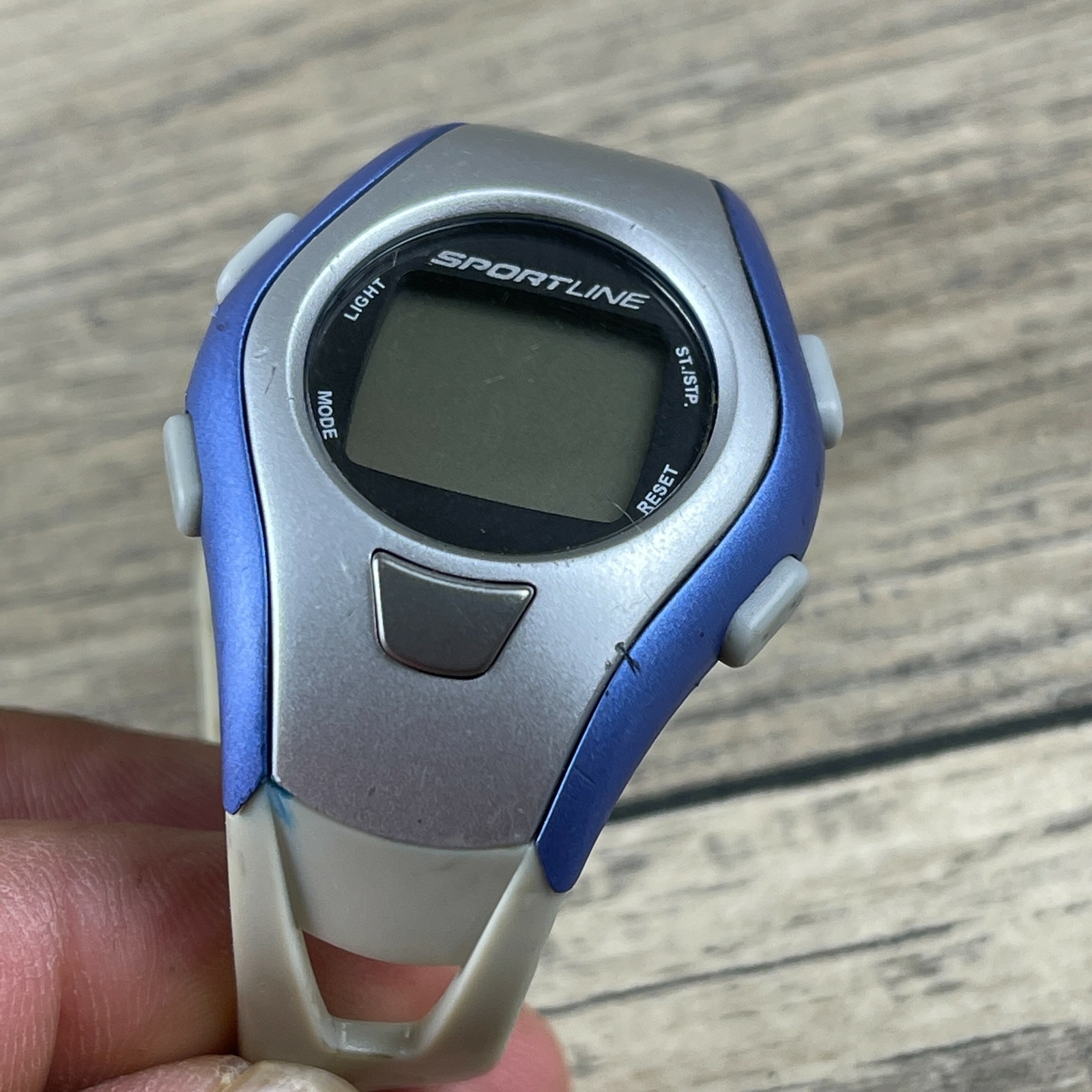 Sportline 3638 Unisex White Resin Band Digital Gray Dial Quartz Wrist Watch