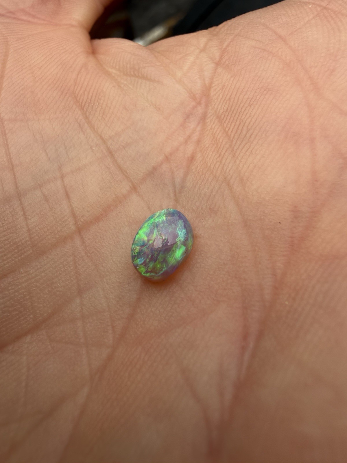 Natural Solid Australian Lightning ridge Crystal Opal. .825 Ct. Bright color