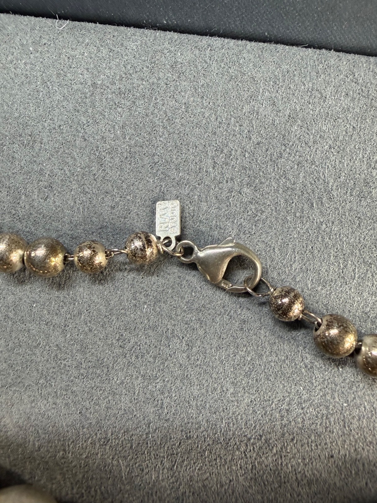 Robert Lee Morris RLM Studios Sterling Silver LARGE Graduated Bead Necklace 55in
