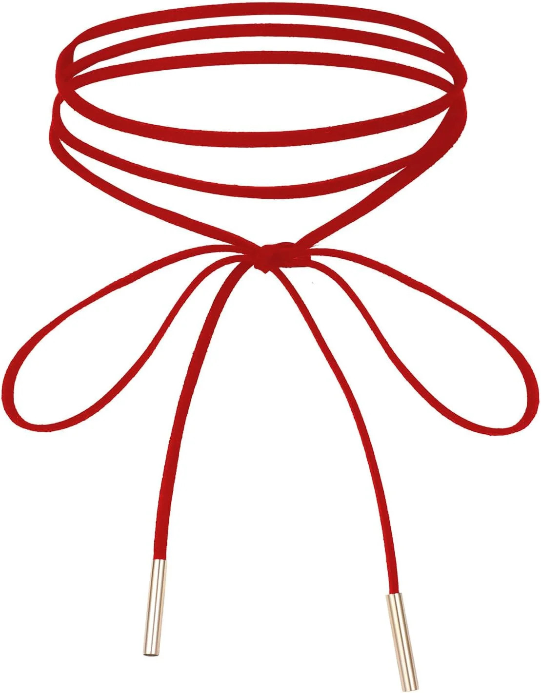 Red Choker Necklace Gothic Bow knot Choker for Women Velvet Long Wrap Rope Colla