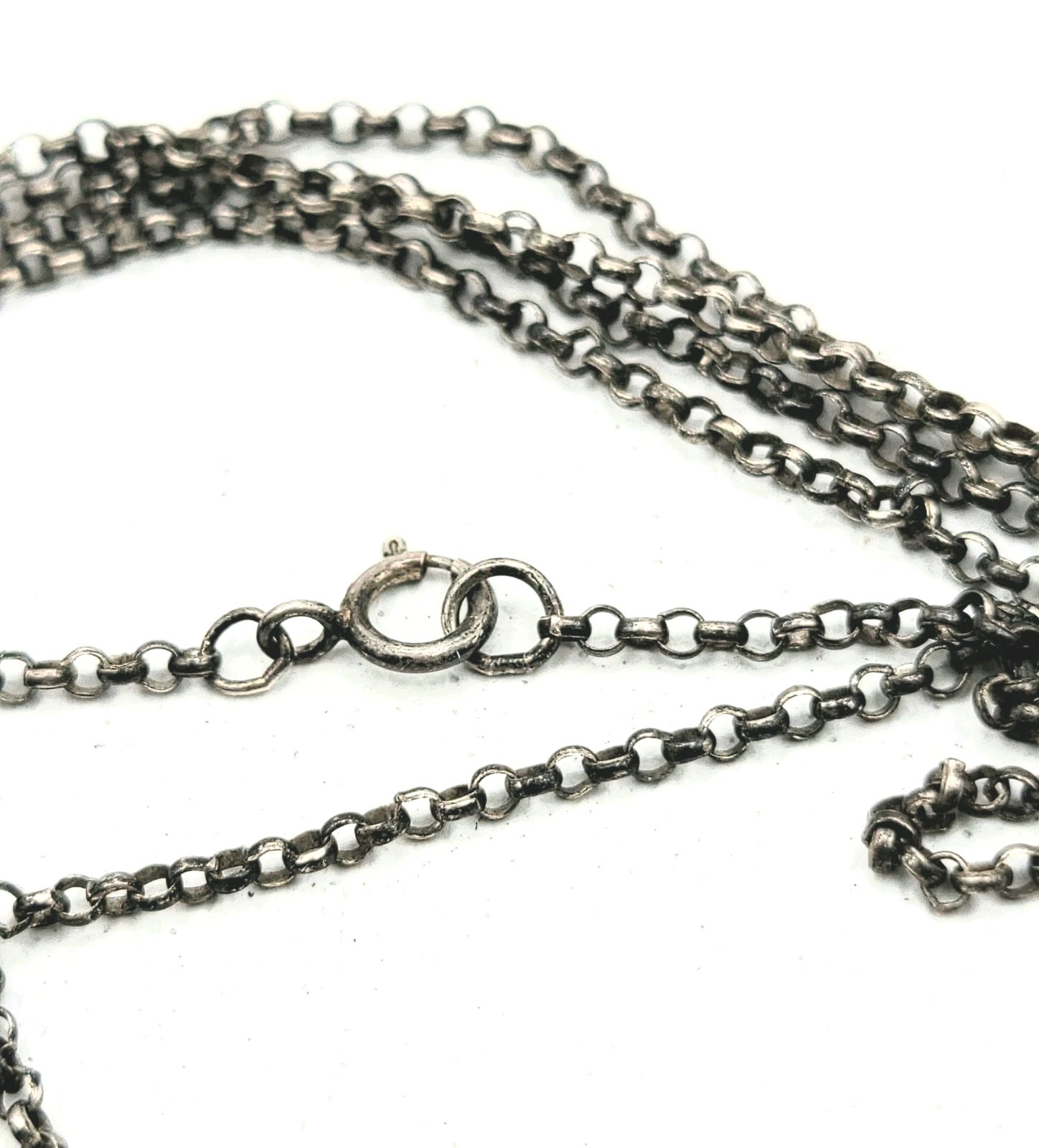 Sterling Silver Cross Pendant Multi-colored Stone Inlays On 20″ Long Chain