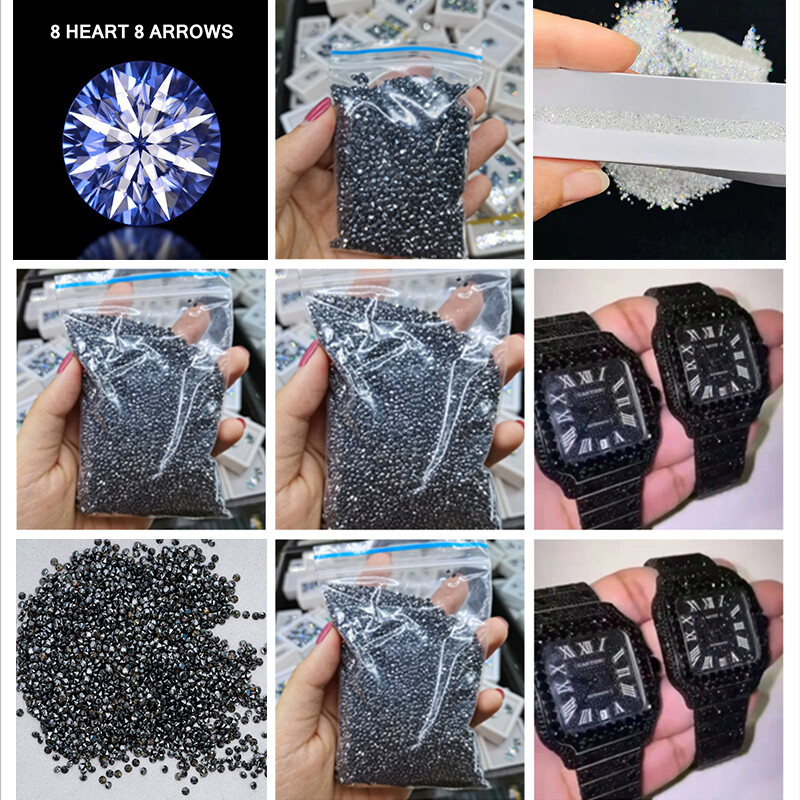 10-100Pcs White D Color Loose Moissanite Stone Round VVS1 0.7-3.0MM For Jewelry