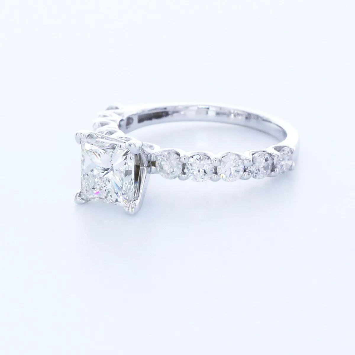 Engagement Ring 14K White Gold Classic 2.26 CT Princess Lab-Grown Diamond G VS1