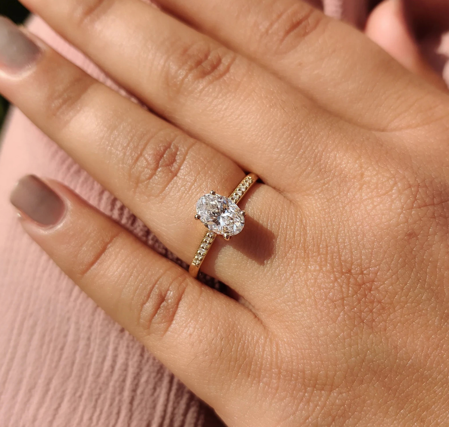 2.1Ct Oval Cut EF-VS1 Lab Grown Diamond Hidden Halo Wedding Ring 14K Yellow Gold