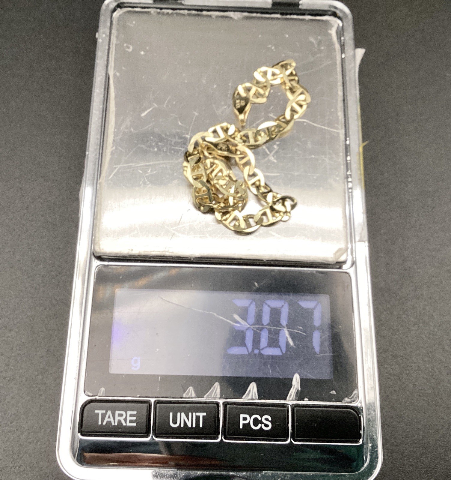 Real 10 KT Stamped Yellow Gold Mariner Link Chain Bracelet Unisex 8” L, 6mm W