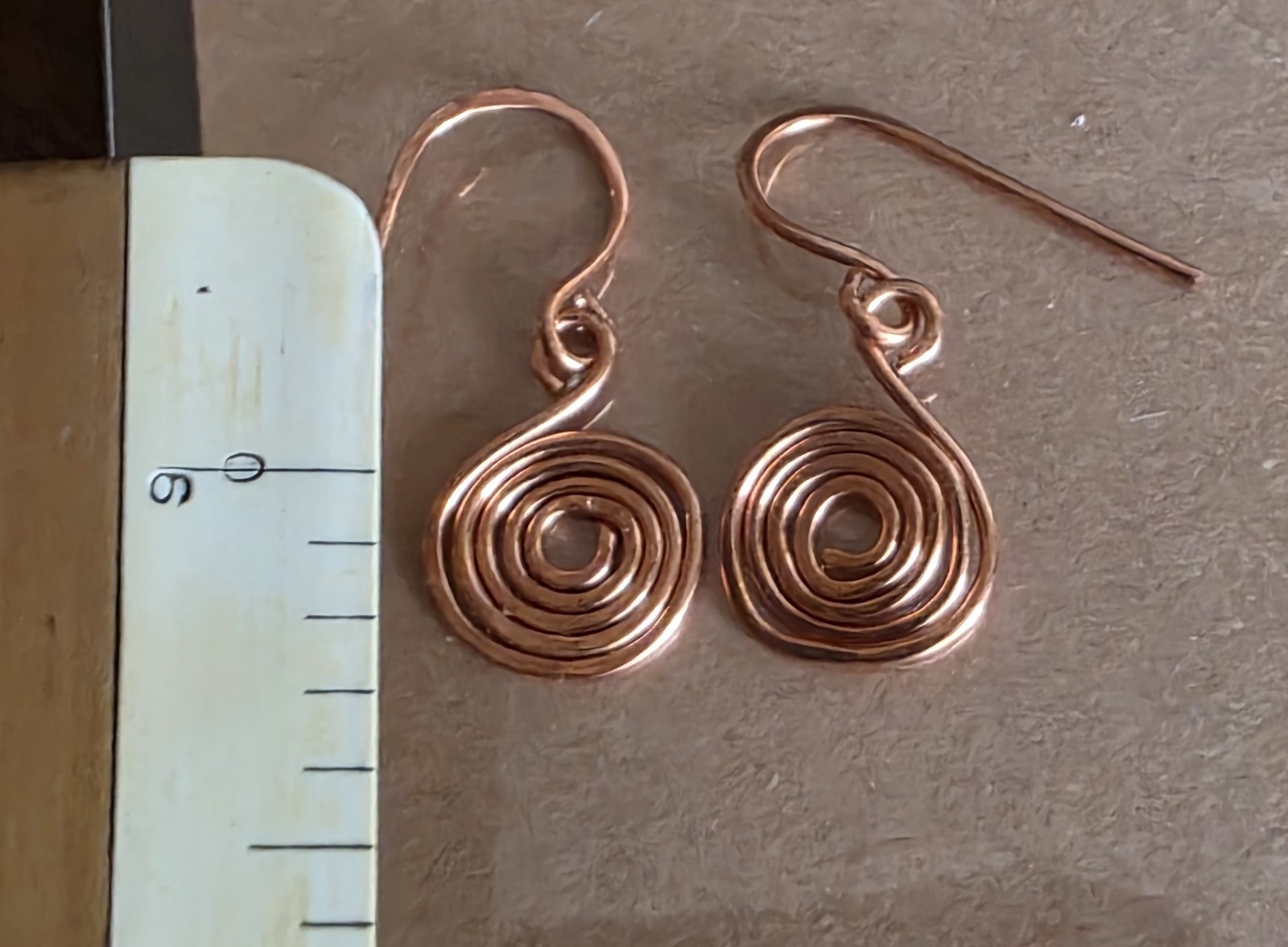Minimalist Healing USA PURE COPPER Half Inch Artisan Spirals Earrings