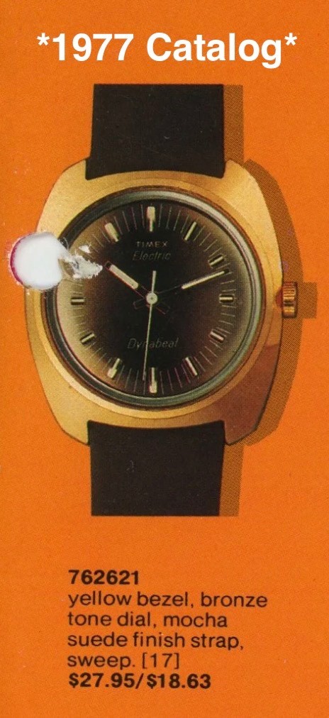~1977 Vintage Timex Men’s Dynabeat Electric Gold-Tone Watch w/NEW BAND – RUNS!