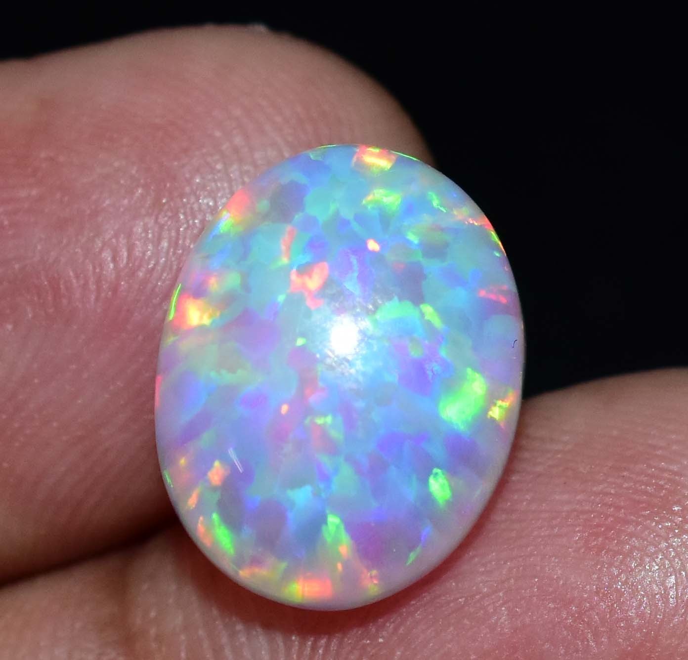 Natural Ethiopian Fire Opal 6.30 CT AGL Certified Play Of Color Loose Gemstone