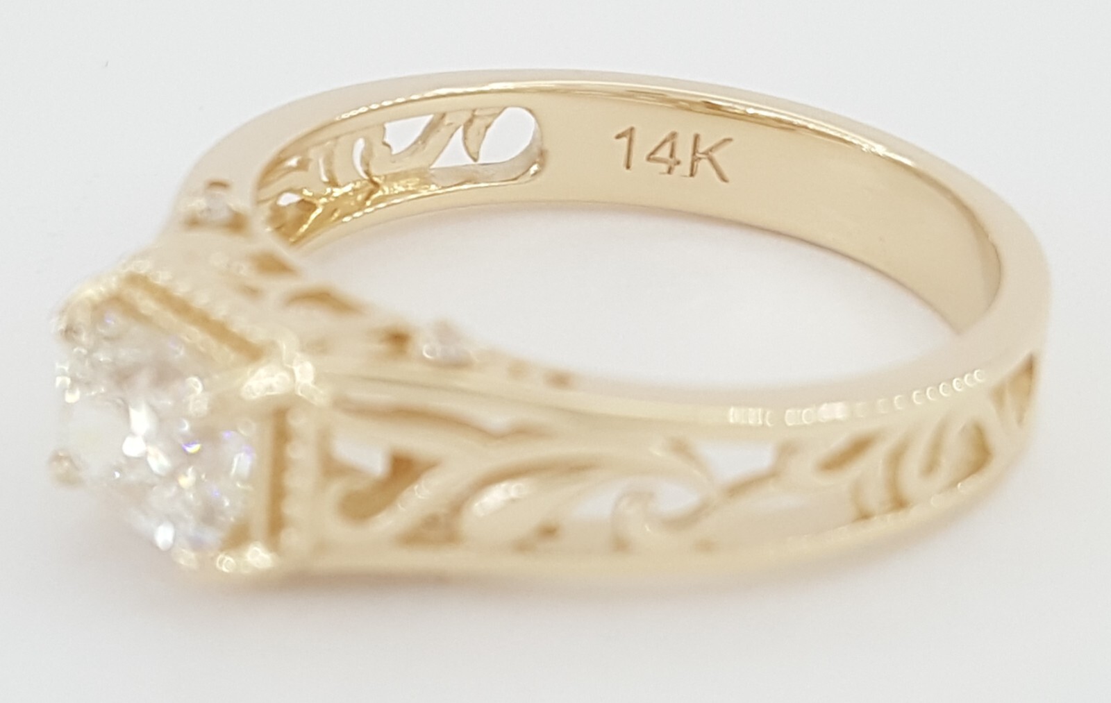 Elongated Cushion Diamond Engagement Ring 14k Yellow Gold GIA 1.06 ct Rt $9K