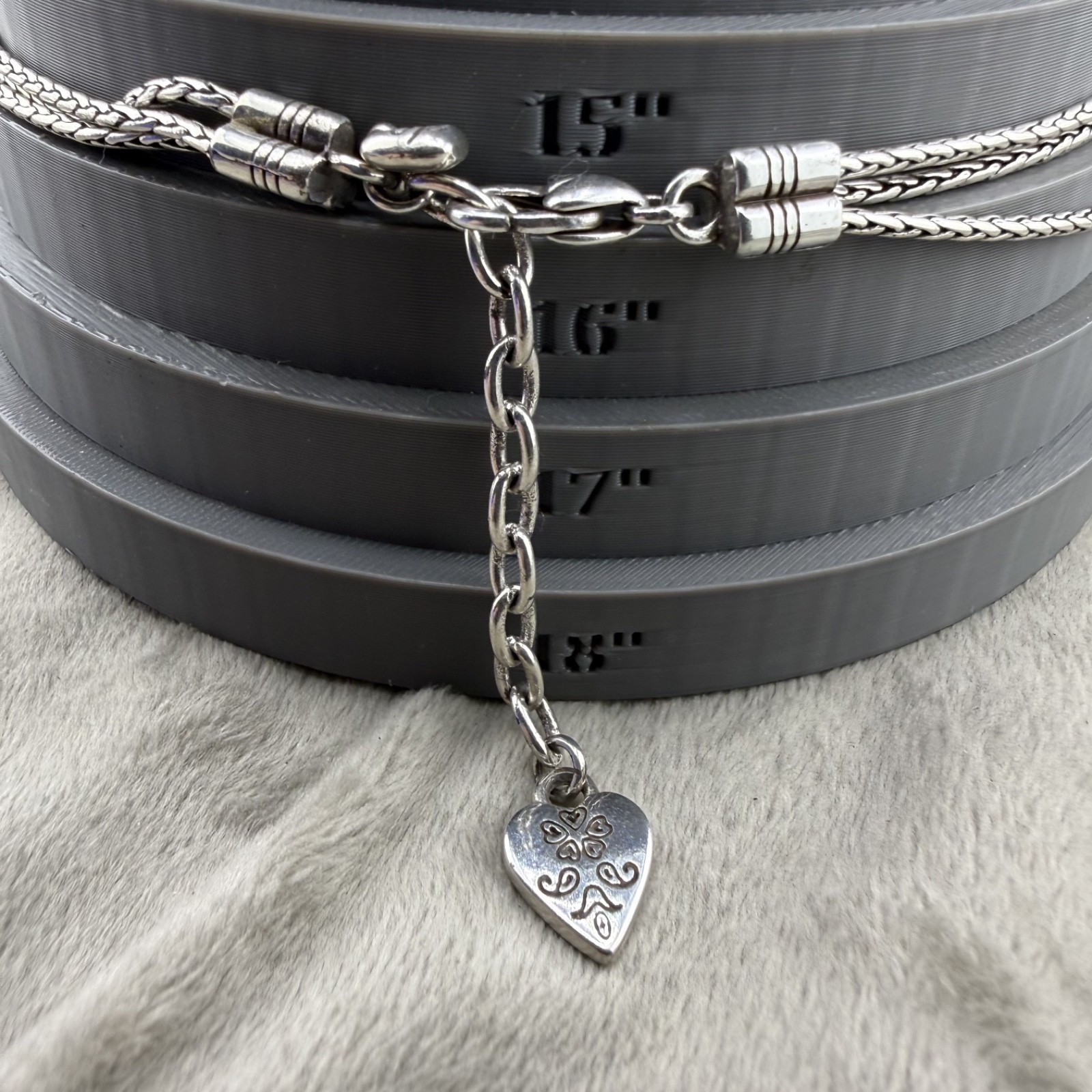 Brighton Necklace Ophelia Multi strand Silver Tone Chain Signed 16”