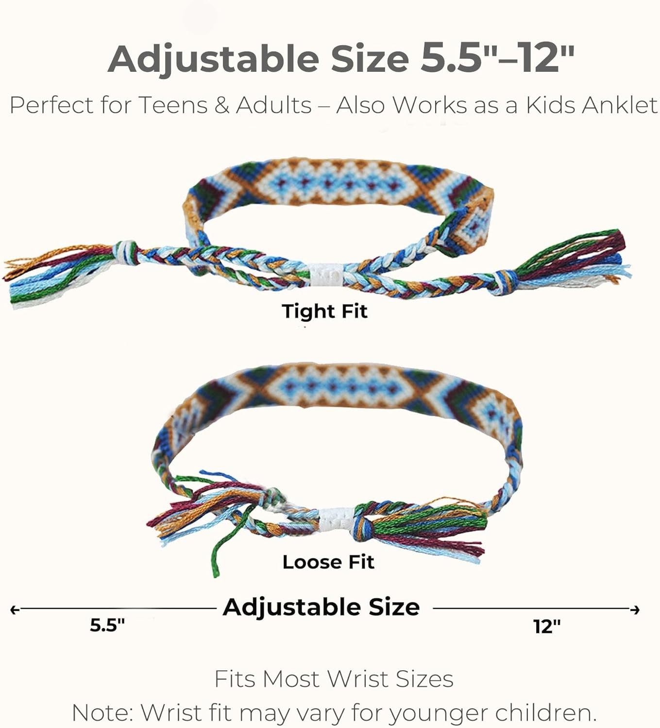 Colorful Artisan Friendship Bracelets – Adjustable Set of 12 for All Ages