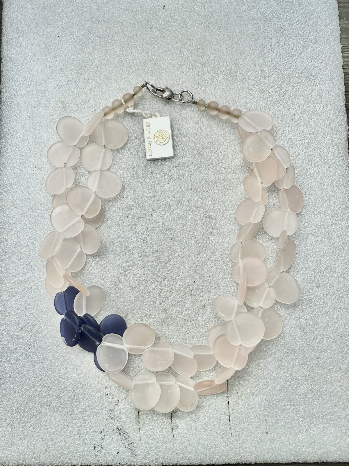 2015 Season NWT GLI ORI DI VENEZIA .925 Italy Murano Petal 20” Necklace