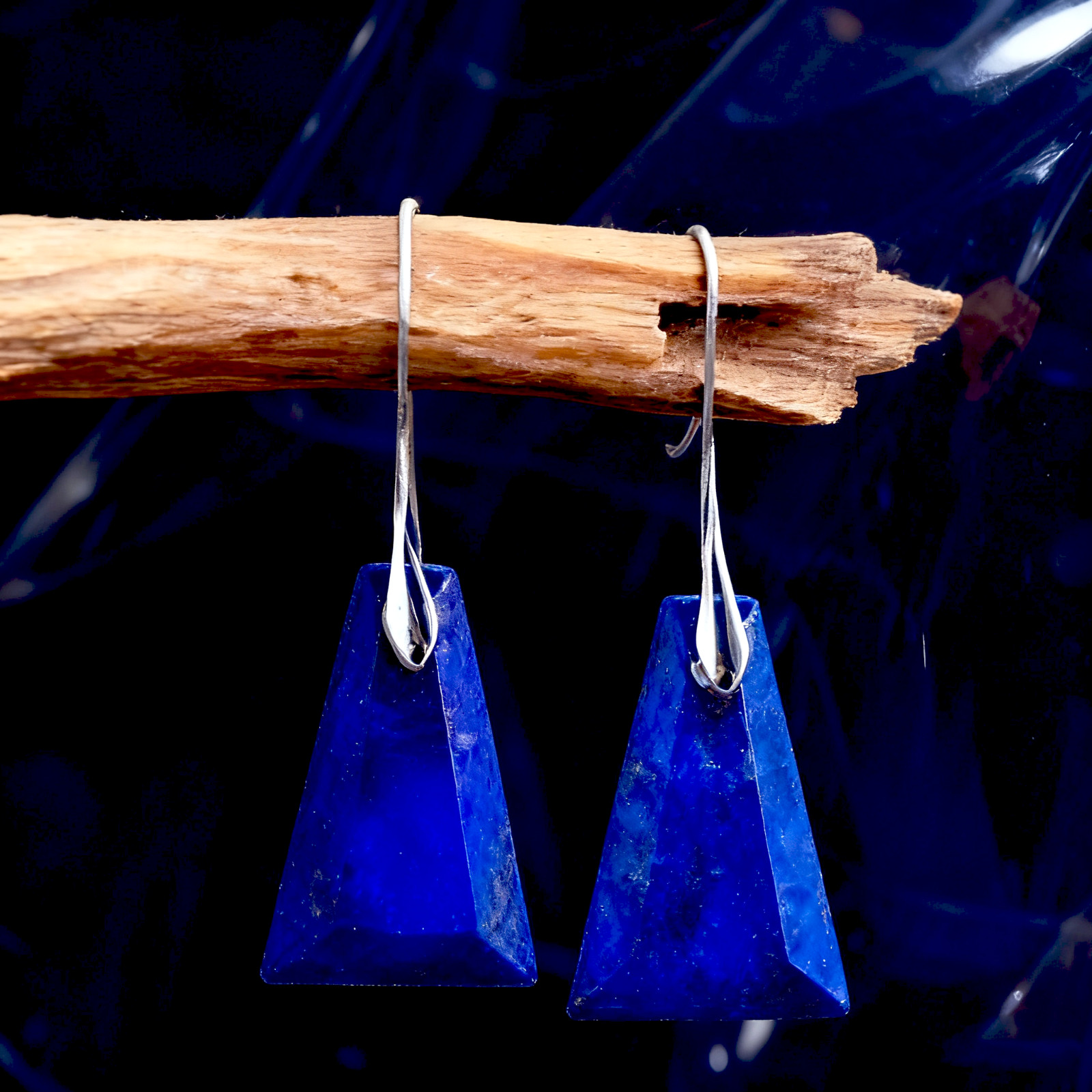 Lapis Lazuli Earrings Natural Blue Gemstone Drop Stone Dangle Earrings Handmade
