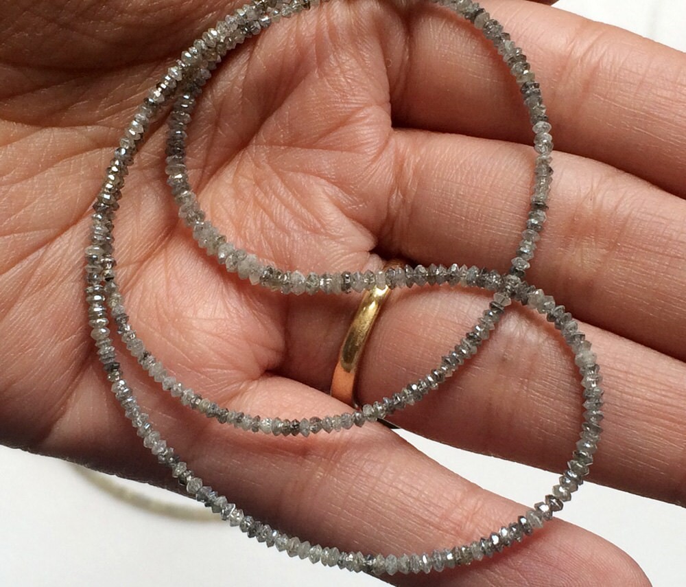 1.5-2.5mm Gray Sparkling Diamonds, Gray Faceted Diamond Saucer / Thali Beads
