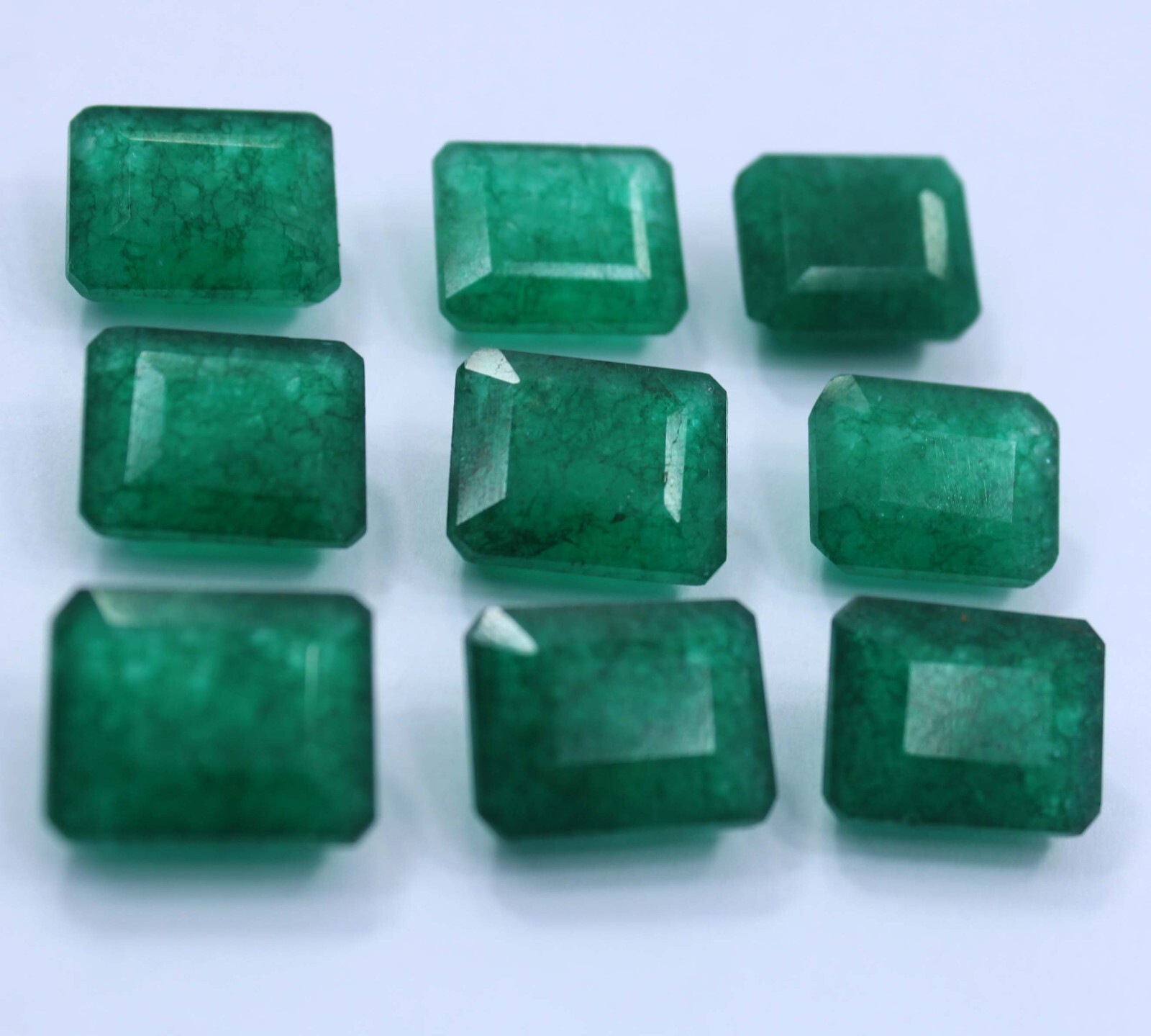 Natural 110 Ct Lot Certified Colombian Green Emerald Cut Emerald Loose Gemstone