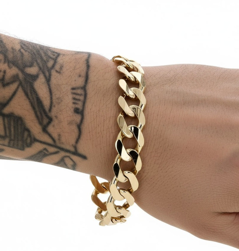 14k Yellow Gold Bracelet Miami Cuban Chain Link | Solid 45 Grams 9″ x 12.5mm